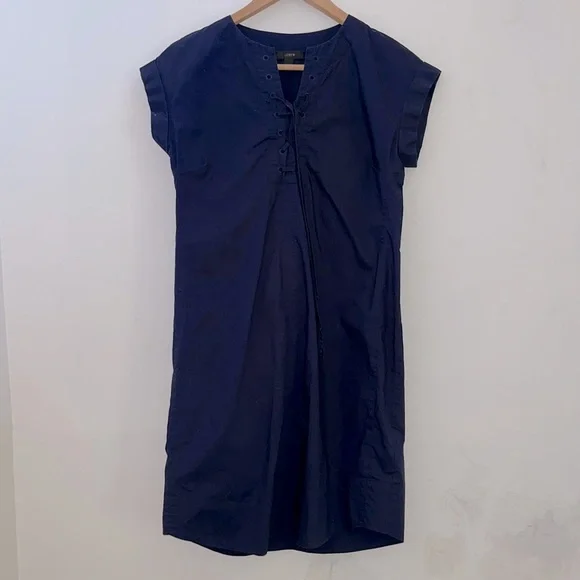 J. Crew Tie Front Navy Dress Size XXS - Picture 1 of 2